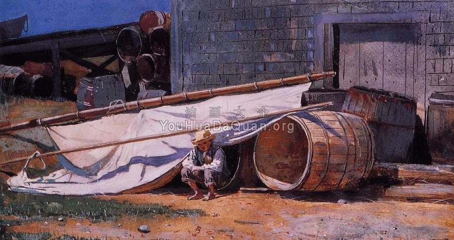 Boy in a Boatyard aka Boy with Barrels - 温斯洛·荷默